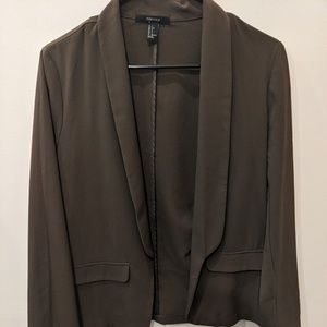 Olive Unlined Open Blazer